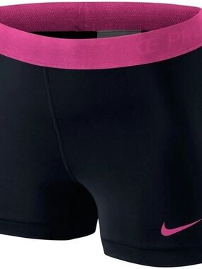 Nike Pro Women’s Black Shorts with Pink Waistband